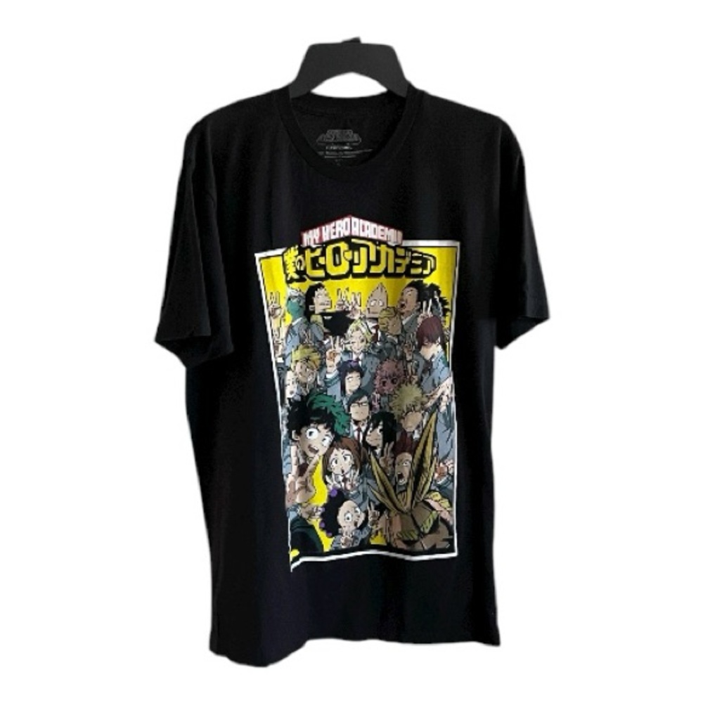 My Hero Academia Men’s Black Graphic T-Shirt 
Size (Large)